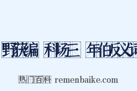 野获编·科场三·年伯反义词是什么意思的图片